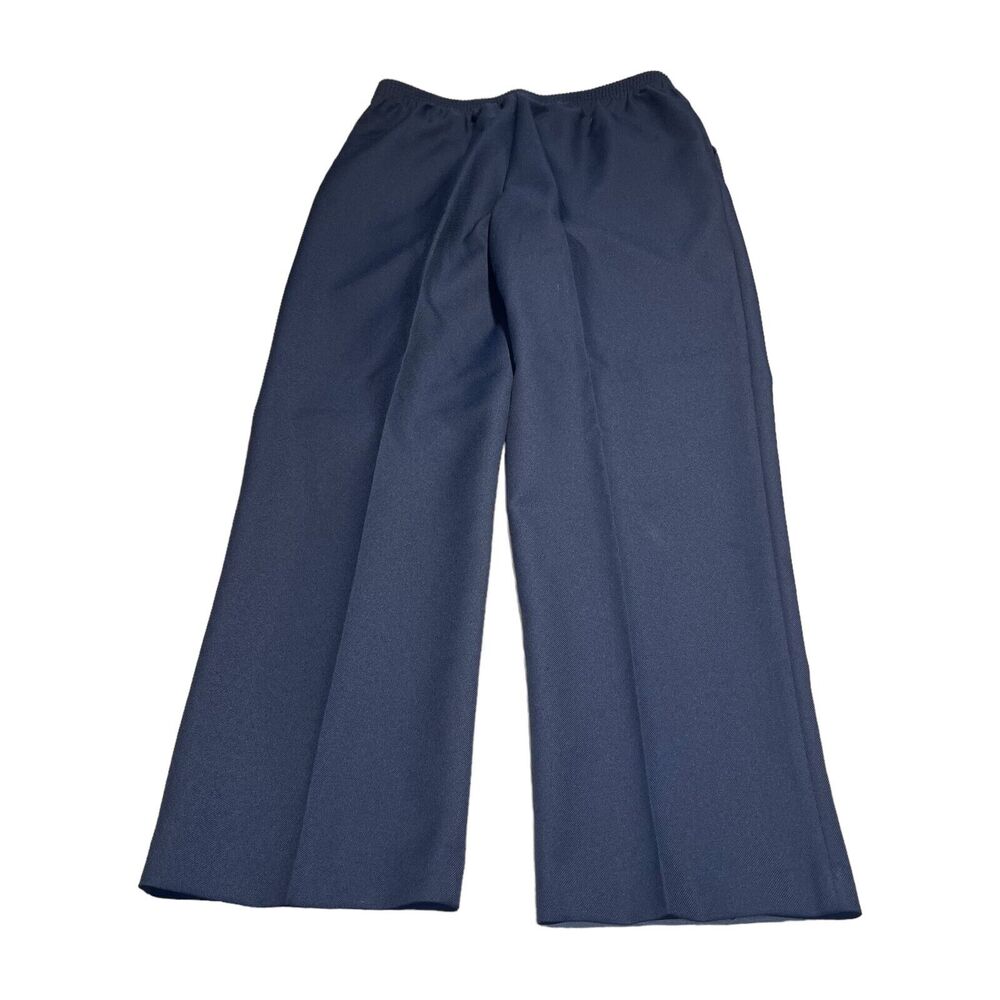 Alfred Dunner Wide Leg Pants Women's 12 Navy 100% Polyester Classic High-Rise - Picture 2 of 6